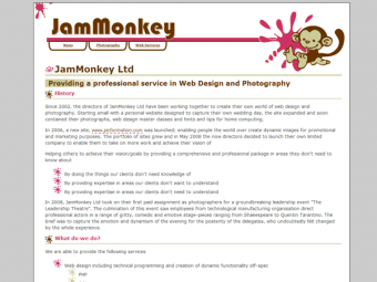 JamMonkey Website Design – May 2008