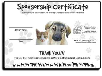 Yalikavak Animal Welfare Group Certificate – December 2009